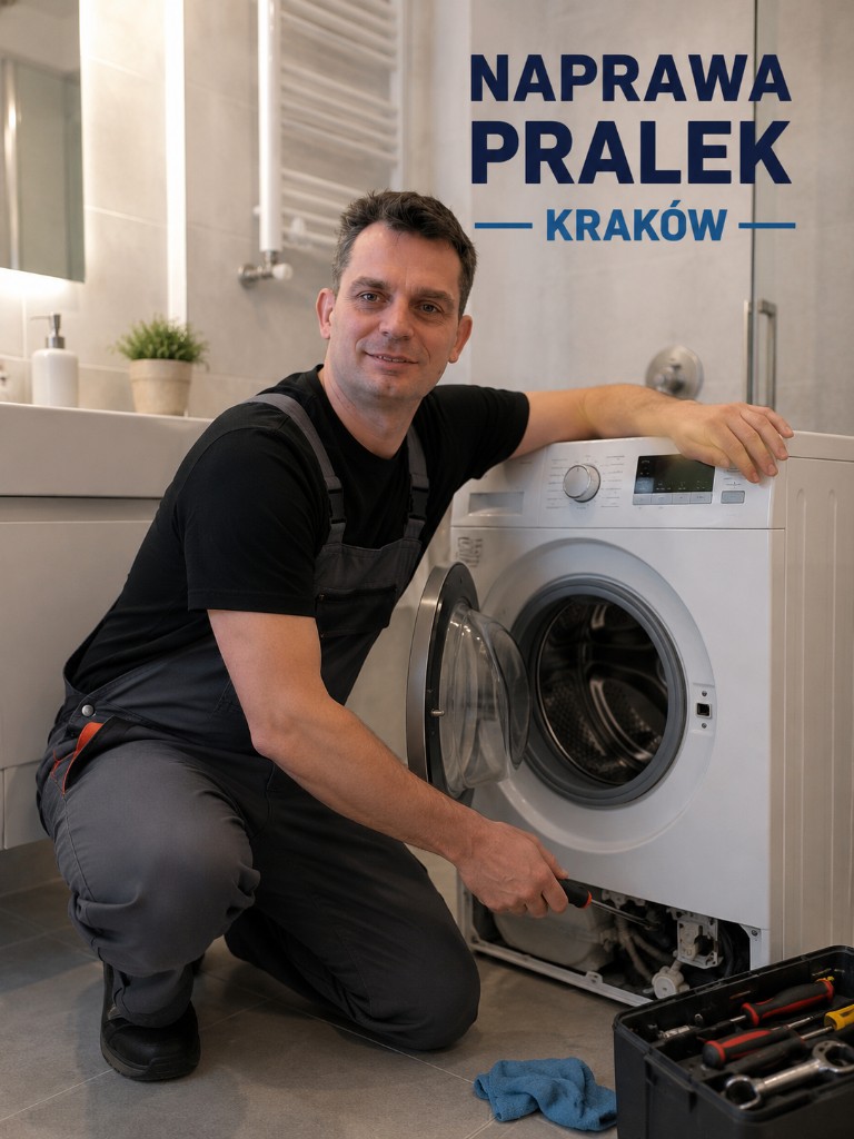 Naprawa pralek Kraków – mechanik przy naprawie pralki